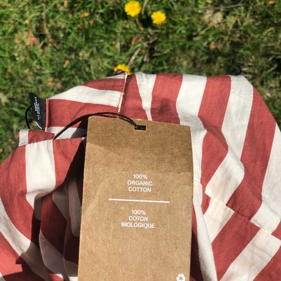 VERO MODA | XL | Masala Delta Button Red Striped Dress 100% Organic Cotton NWT - Picture 11 of 14